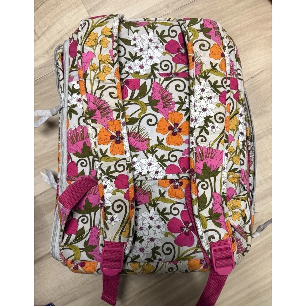 Vera Bradley Iconic Floral Tea Garden Campus Backpack/Laptop Excellent Condition